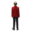 Sxfashbrd Boys Velvet Blazer Tuxedos 2 Pieces Suit Slim Fit Jacket Coats Formal Party Outerwear Costume Dark Red view 3