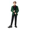 Sxfashbrd Boys Velvet Blazer Tuxedos 2 Pieces Suit Slim Fit Jacket Coats Formal Party Outerwear Costume Green view 1
