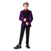 Sxfashbrd Boys Velvet Blazer Tuxedos 2 Pieces Suit Slim Fit Jacket Coats Formal Party Outerwear Costume Purple view 1