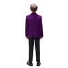Sxfashbrd Boys Velvet Blazer Tuxedos 2 Pieces Suit Slim Fit Jacket Coats Formal Party Outerwear Costume Purple view 3