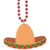 Fiesta Beaded Necklaces With Sombrero Medallions 4 Piece Mexican Party Supplies Cinco De Mayo Party Favors view 3