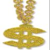 Beistle 53649 Plastic Chain Necklaces With $ Medallion 2 Piece 80's Party Supplies Casino Favors, 38", Gold view 3