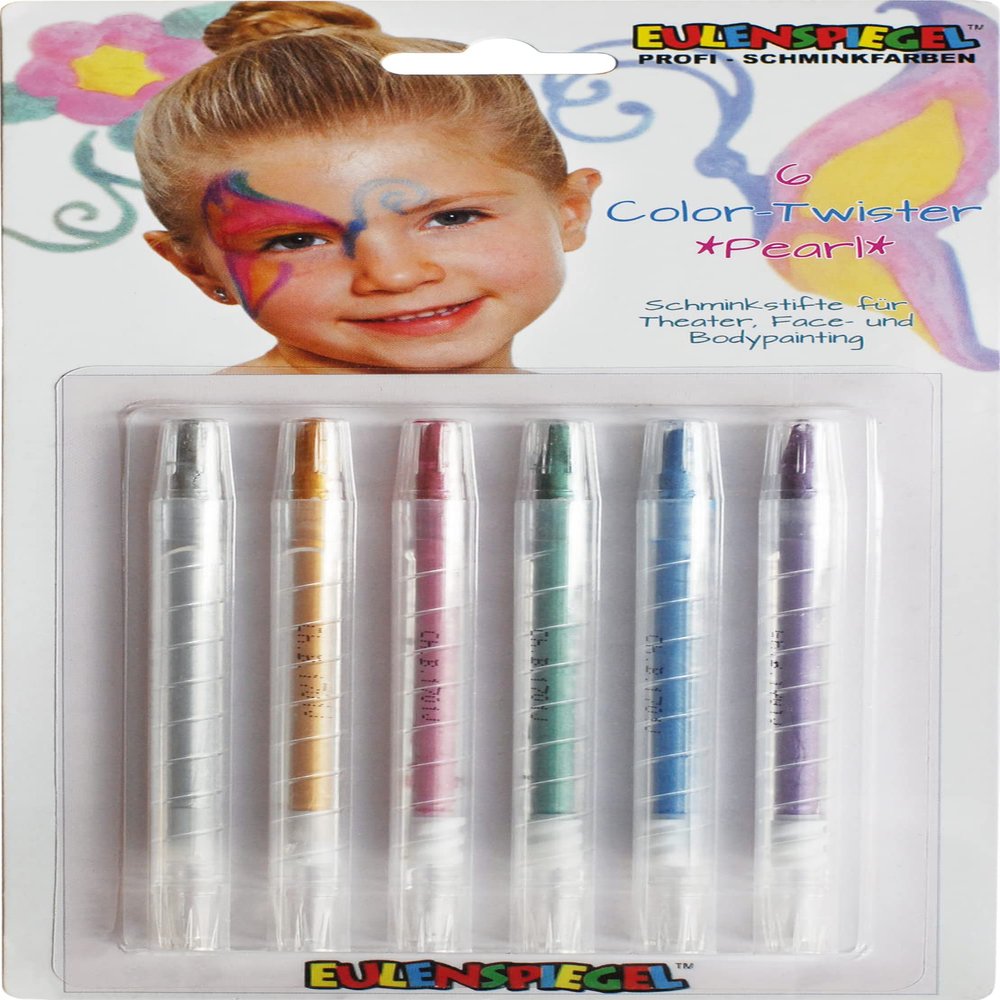 Eulenspiegel 10135872 Twister 20 Colors & 4 Glitter Vanity Palette Vegan Colours & Brush, Pearl
