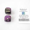 Black and Purple Gemini Dice with Gold Pips 30mm (1.18in) D6 Pack of 2 Wondertrail view 1