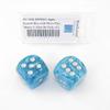 Aqua Scarab Dice with Silver Pips 30mm (1.18in) D6 Pack of 2 Wondertrail view 1