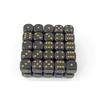 Black Opaque Dice with Gold Pips D6 16mm (5/8in) Pack of 50 Wondertrail view 1