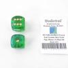 Green and Teal Gemini Dice with Gold Pips 30mm (1.18in) D6 Pack of 2 Wondertrail view 1