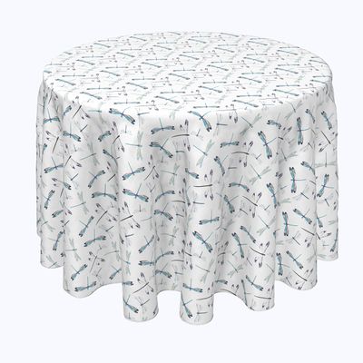 Fabric Textile Products, Machine Washable, 100% Milliken Polyester, Tablecloths, Table Runners, Napkins, & Outdoor Tablecloths, Dragonflies (84" Round)