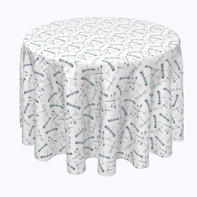 Fabric Textile Products, Machine Washable, 100% Milliken Polyester, Tablecloths, Table Runners, Napkins, & Outdoor Tablecloths, Dragonflies (120" Round)