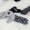 Moon and Back Black White Polka Dot 7 inch Plush Children's Stuffed Activity Rattle Toy view 4