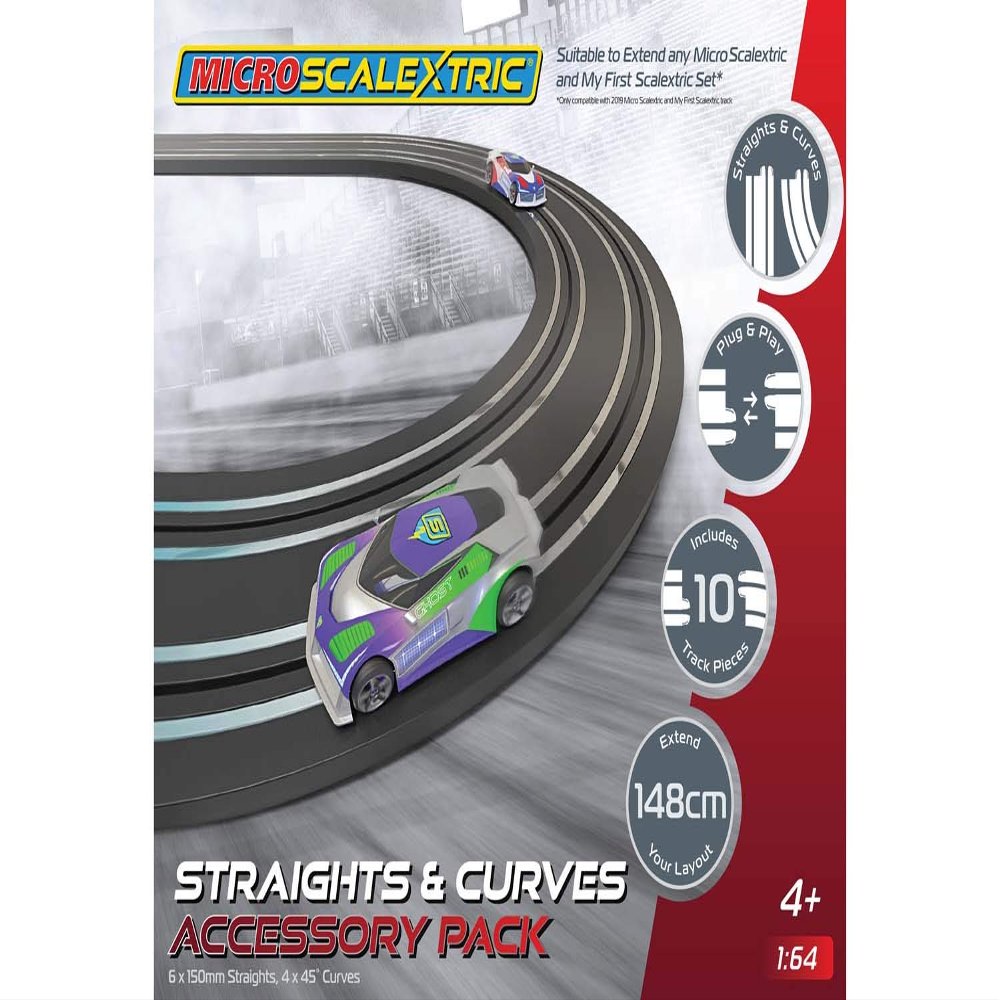 Scalextric Micro Straights and Curves Track Extension Pack 1:64 Slot Car Race Track G8045