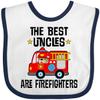 inktastic Best Uncles Are Firefighters Baby Bib White and Navy 3a045 view 1