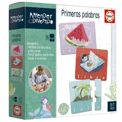 Educa 18697 Learning is Fun: First Words Educational Game for Children, Ages 5+, Multicoloured