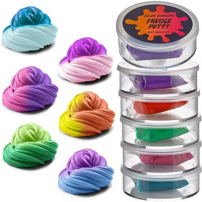 6 Pack Color Changing Frudge Putty Heat Sensitive - Squeeze Craft Mini Slime Putty for Sensory and Tactile Stimulation, Event Prizes, Slime Parties, Educational Game, Fidget Toy, Easter Basket Filler