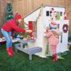 KidKraft Modern Outdoor Wooden Playhouse with Picnic Table, Mailbox and Outdoor Grill, White view 2