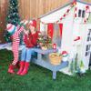 KidKraft Modern Outdoor Wooden Playhouse with Picnic Table, Mailbox and Outdoor Grill, White view 4