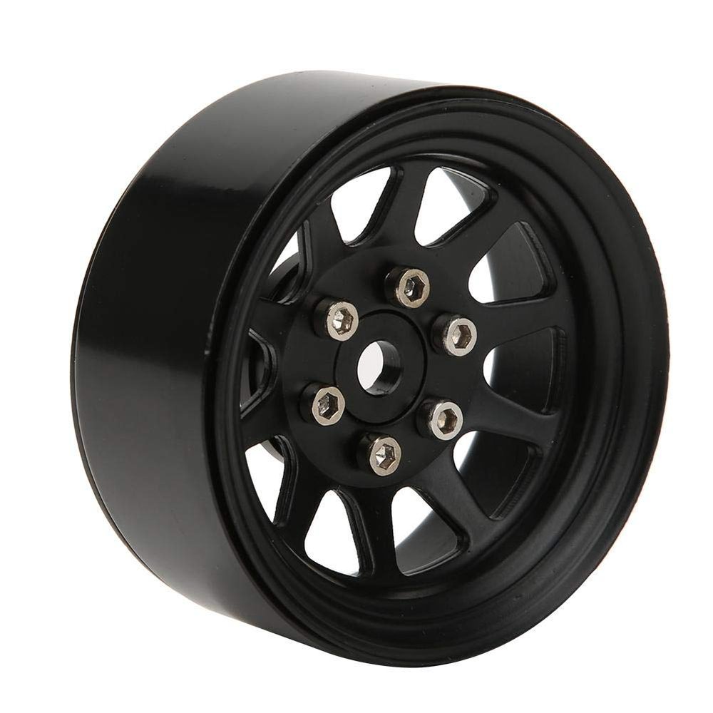 2Pcs RC Wheel Hubs, Alloy Beadlock Wheel Rims Fit for 1/10 RC Crawler Car(Black) Crawler Rims 1.9 1.9 Beadlock Wheels Bronze 1.9 Inch Beadlock