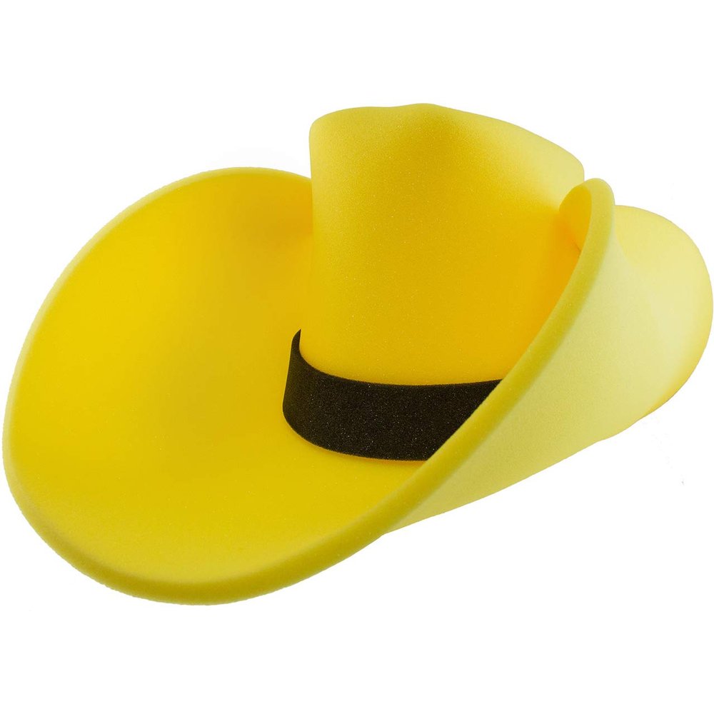 FUNSTITUTION Cowboy Hat, Giant Foam Cowboy Hat - Oversized Hat - Silly, Crazy and Funny Hats for Adults and Kids - Huge Hat - Yellow Hat