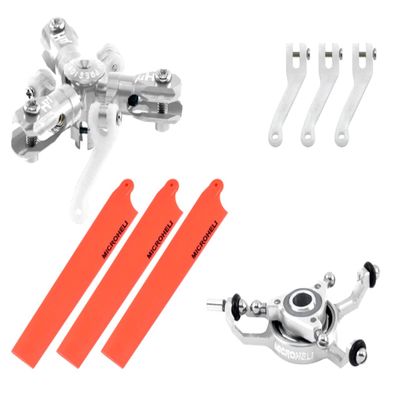 Microheli CNC Triple Red Blades Conversion Set - Blade MCPXBL / BL2