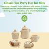PlanToys Play Kitchen Tea Set Pretend Play Toys - Non-Toxic Wooden Tea Set for Kids and Toddlers view 2