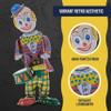 STOBOK Wind Up Tinplate Drumming Clown Toy - Retro Nostalgia Collectible Circus Tin Toys for Hallloween Decoration, Adults Collection, Home Office Decor view 3