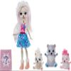 Mattel Enchantimals Family Set with Pristina Polar Bear Small Doll & 3 Animal Sibling Figures, Snowy Valley Toy Collection view 3