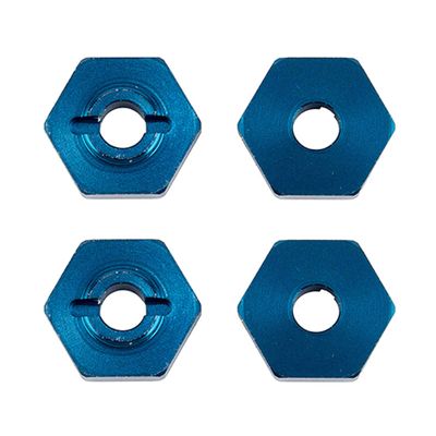 Team Associated 1/14 Wheel Hexes Blue Aluminum, ASC21562