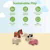 PlanToys Farm Animal Figurines Set - Four Cute Sustainably-Made Wood Pig, Sheep, Cow, and Horse Figures to Stimulate Interactive and Creative Play view 3