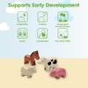 PlanToys Farm Animal Figurines Set - Four Cute Sustainably-Made Wood Pig, Sheep, Cow, and Horse Figures to Stimulate Interactive and Creative Play view 4