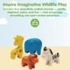 PlanToys Wild Animals Set Wooden Montessori Imaginative and Creative Play Toy | Language, Social Development and Coordination Activity | Eco Friendly Safari Animal Figurine Set view 2