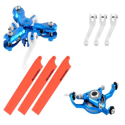 Microheli CNC Triple Red Blades Conversion Set (Blue) - Blade MCPXBL / BL2