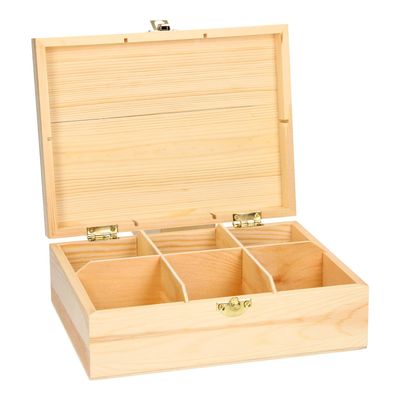 moederdag - Versier je eigen Houten Theekist 6-vaks (1 Toys)