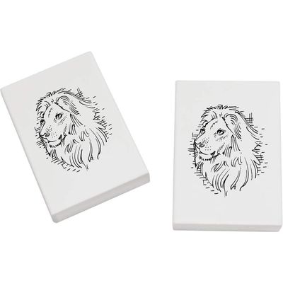 Azeeda 2 x 45mm 'Lion Head' Erasers/Rubbers (ER00022843)