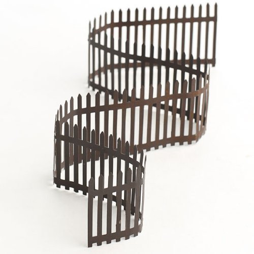 Factory Direct Craft Package of 3 Miniature Rustic Tin Picket Fence for Holiday or Seasonal Decorating, Crafting and Christmas Villages | 18" L x 2" H