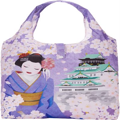Noru Corporation ECZ-7-01 Eco Bag, Japanese Pattern, Foldable, Storage Bag Included, Maiju x Osaka Castle