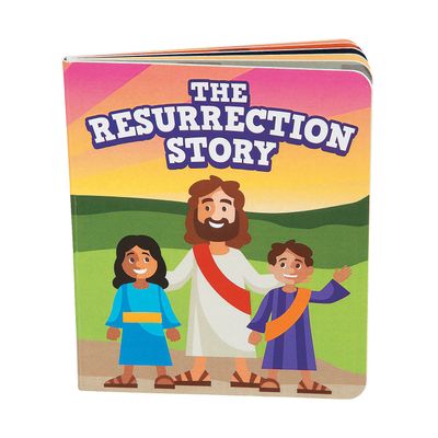Fun Express He Lives Mini Board Book - Educational Christian Activity for Kids Perfect for Easter & Sunday School - Durable Colorful Interactive Religious Learning Toddlers & Preschoolers - 12 Pieces