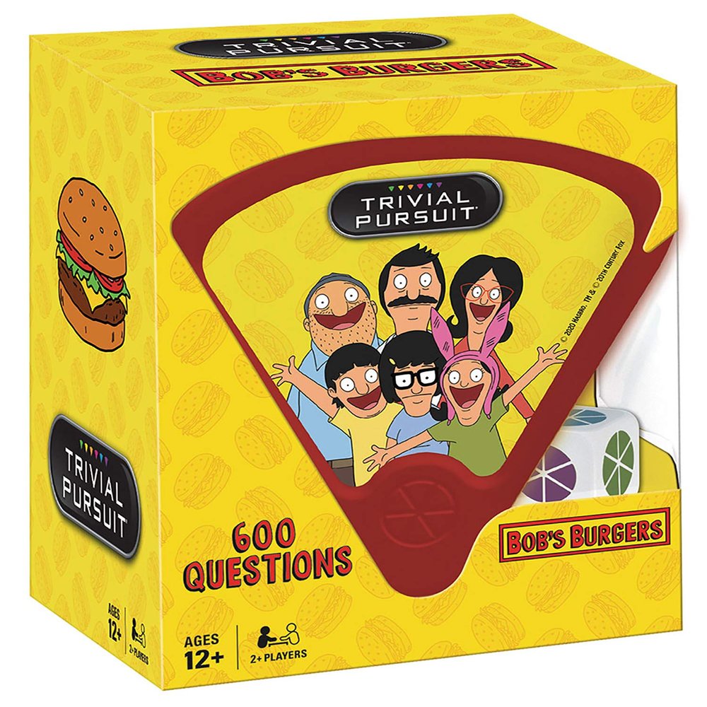 Trivial Pursuit: Bob's Burgers, Bite-Sized Edition Trivia Game, Test Your Belcher Knowledge Covering The First 9 Seasons, 600 Questions in 6 Categories, Officially Licensed Merchandise & Collectible