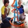 Hot Wheels Sky Crash Tower Track Set, 2.5+ ft / 83 cm High with Motorized Booster, Orange Track & 1 Vehicle, Race Multiple Cars, Gift for Kids 5 to 10 Years Old & Up view 2