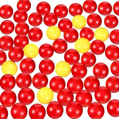 Gejoy 84 Pieces Game Replacement Balls 4 Sets Game Replacement Marbles Compatible with Hungry Hungry Hippos, 76 Red and 8 Yellow Balls