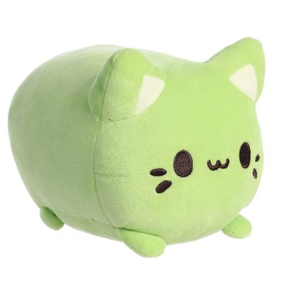 Aurora Enchanting Tasty Peach Green Tea Meowchi Stuffed Animal - Bright & Colorful Design for Room Decor - Perfect for Adults, Kids, and Birthdays - Green 7 Inches