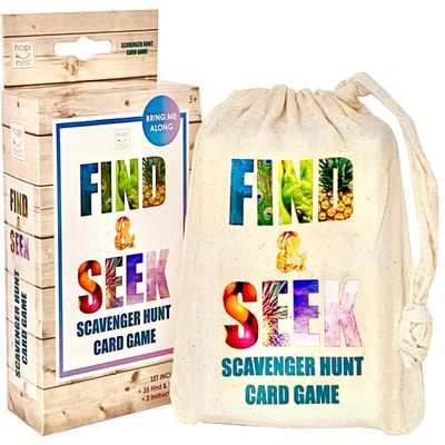 Hapinest Find and Seek Scavenger Hunt Card Game, Indoor Outdoor Activities for Kids Toddler & Family, Beach Camping Travel Car Games for Road Trips, Kids Scavenger Hunt Game Age 3 4 5 6 Years Old & Up