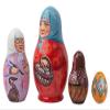 Golden Cockerel Rechenka's Eggs Babushka Nesting Doll Made in Russia Matryoshka Stacking Doll 6"/4pc Linden Wood view 2