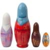 Golden Cockerel Rechenka's Eggs Babushka Nesting Doll Made in Russia Matryoshka Stacking Doll 6"/4pc Linden Wood view 3