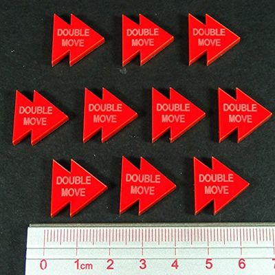 LITKO Double Move Command Token Set | Gaming Aid Pieces | Compatible with Flames of War, Bolt Action, Axis & Allies | WH40K | Napoleonic | Ancients | 10 Pack (Red)