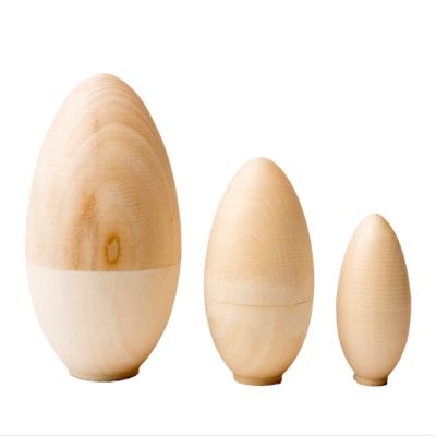 Golden Cockerel Easter Egg Blank DIY 3pc./4" Nesting Doll Matryoshka Babushka Paint Decorate Your Own Egg