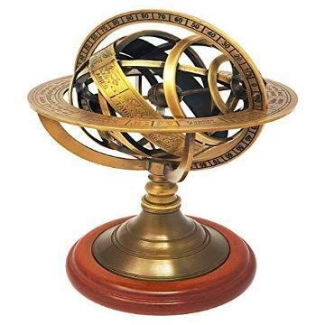 Azeem Vintage Nautical Brass 5 inch Armillary | Handmade Brass Globe |Armillary Globe Showpiece|Pirate or Vintage Decoration