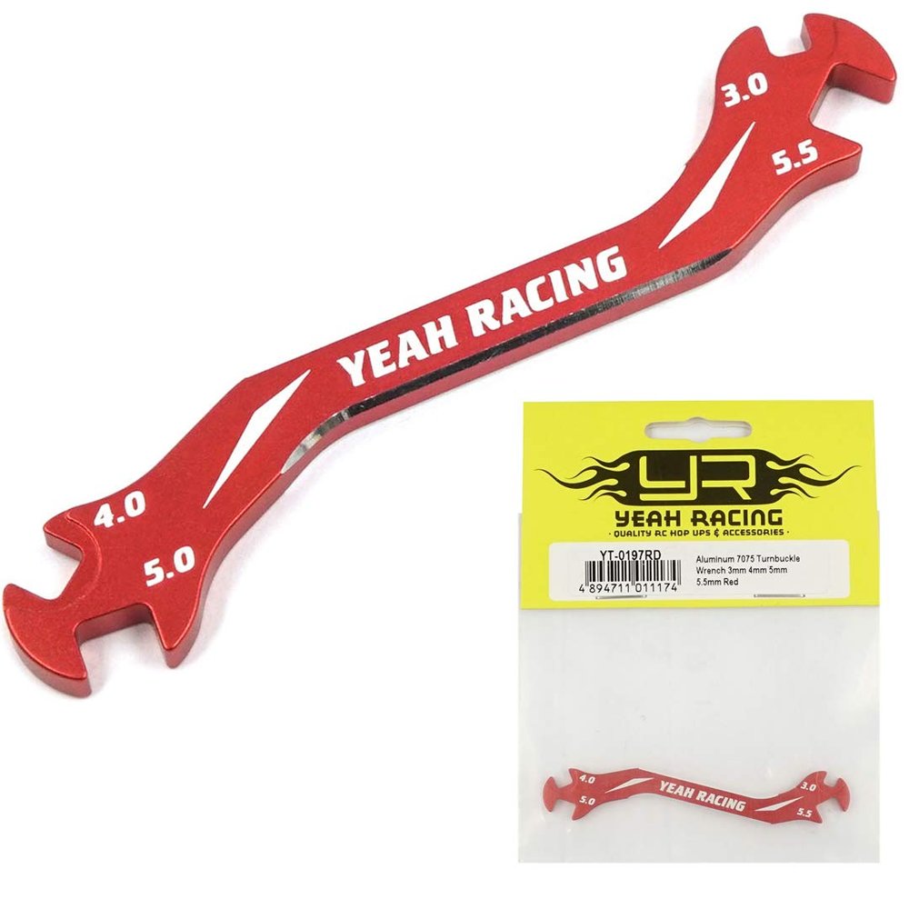Aluminum 7075 Turnbuckle Wrench 3mm 4mm 5mm 5.5mm Red / Yeah Racing / YT-0197RD