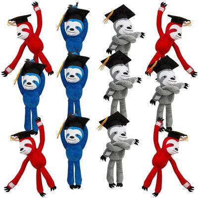 Fun Express Grad Long Arm Sloth - Toys - Long Arm Leg for Girl Boy Huggable Birthday Party Favor Gift - Birthday Gift for Boys and Girls - 12 Pieces