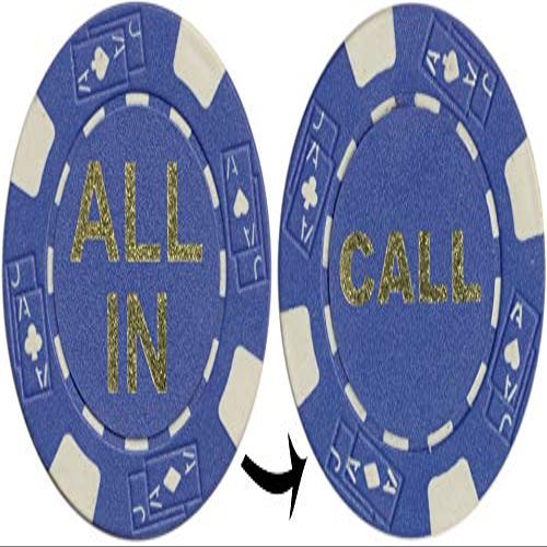 Spinettis 10 Texas Holdem Call/All In Poker Chips - Casino Composite Chips - 10 Blue CALL/ALL INN Poker Chips - Ages Teen, Adult