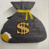 APINATA4U St. Patrick's Day Money Bag Pinata Casino Themed Las Vegas Party Supplies Decorations Money Symbol Black Color view 1